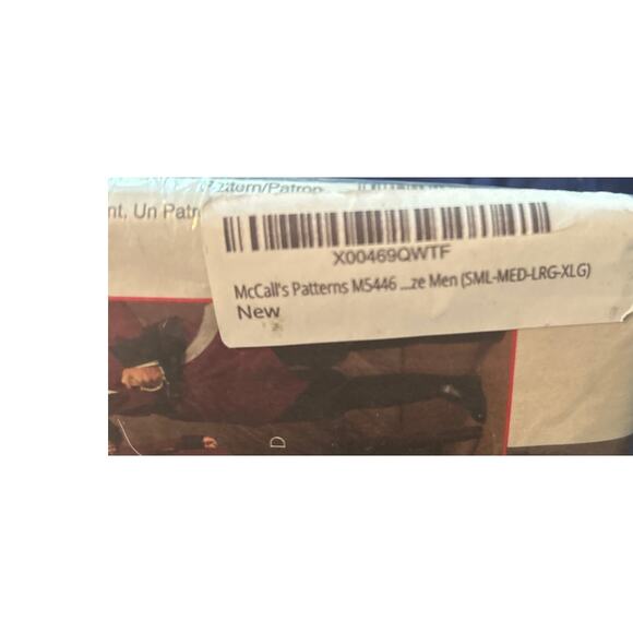 NIP Mccalls Pirate Costume Pattern M5446 Halloween Dress Up Men's S-M-L-XL - Picture 2 of 3